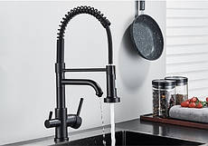 Змішувач для кухні з під'єднанням фільтрованої води FUTURA 2678-56DRT Black Чорний матовий