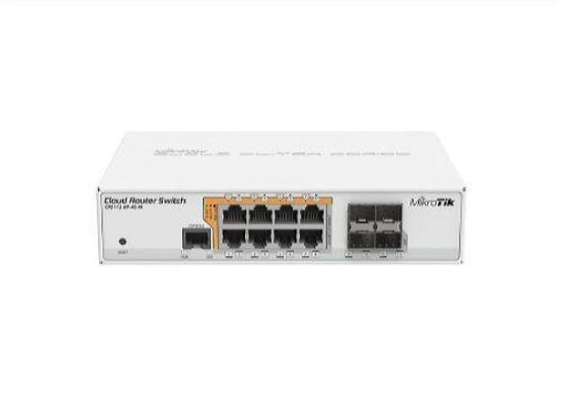 Комутатор 8 портів керований MikroTik CRS112-8P-4S-IN PoE