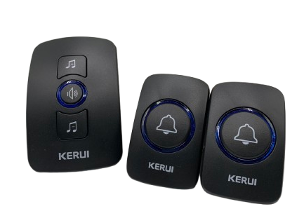 Бездротовий водонепроникний дверний дзвінок KERUI M525 Чорний (одна сирена два дзвінка), фото 1
