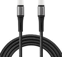 Кабель Glasscove Braid GB-CC260BK TYPE-C — TYPE-C 2 метри 60 W (00728) Black