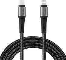 Кабель Glasscove Braid Type-C — Lightning 30 W 1.2 м (GB-CL130BK) (00729) Black