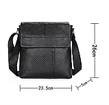 Чоловіча сумка месенджер Leather Collection (5067) чорна шкіряна, фото 3