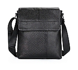 Чоловіча сумка месенджер Leather Collection (5067) чорна шкіряна, фото 4