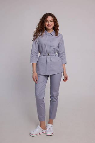 Жіночий медичний костюм Есмеральда сірий - Костюм косметолога - Костюм масажиста, фото 1