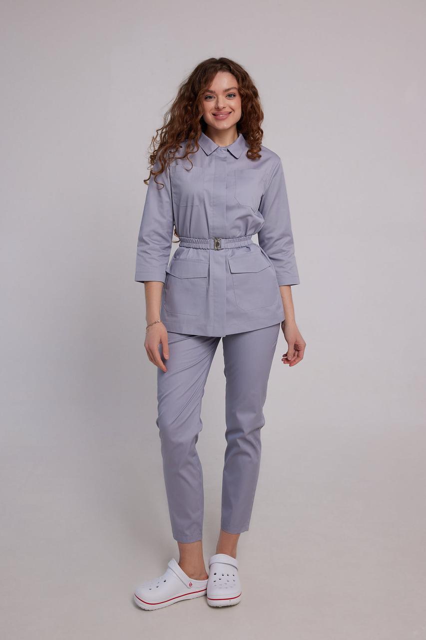 Жіночий медичний костюм Есмеральда сірий - Костюм косметолога - Костюм масажиста