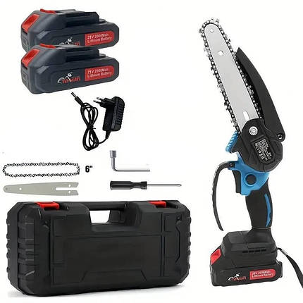 Акумуляторна міні - пила ланцюгова Yanmay 1338 для гілок і дерев 6 дюймів, фото 1