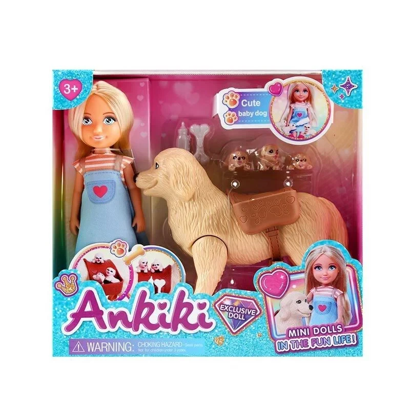 Лялька з аксесуарами (висота ляльки - 13 см, собака, цуцики, муляжі їжі для тварин, в коробці) 606001, фото 1