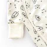 Чоловічок для немовлят з начосом діагональна застібка Milk, фото 2