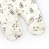 Чоловічок для немовлят з начосом діагональна застібка Milk, фото 3