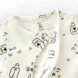 Чоловічок для немовлят з начосом діагональна застібка Milk, фото 4