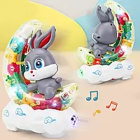 Музична іграшка Кролик на Місяці, нічник зі світловими ефектами для малюків