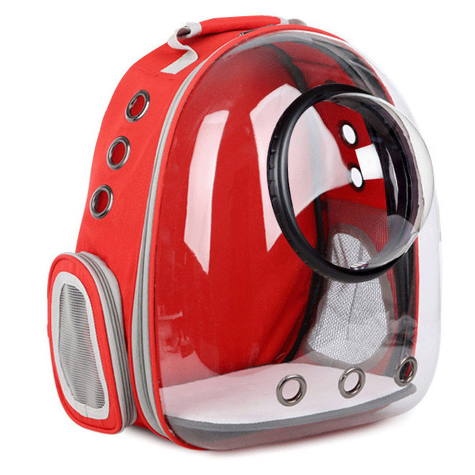 Рюкзак для перенесення тварин з ілюмінатором CosmoPet CP-101 для кішок і собак Clear Red