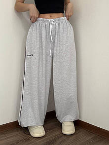 Жіночі сірі широкі штани оверсайз