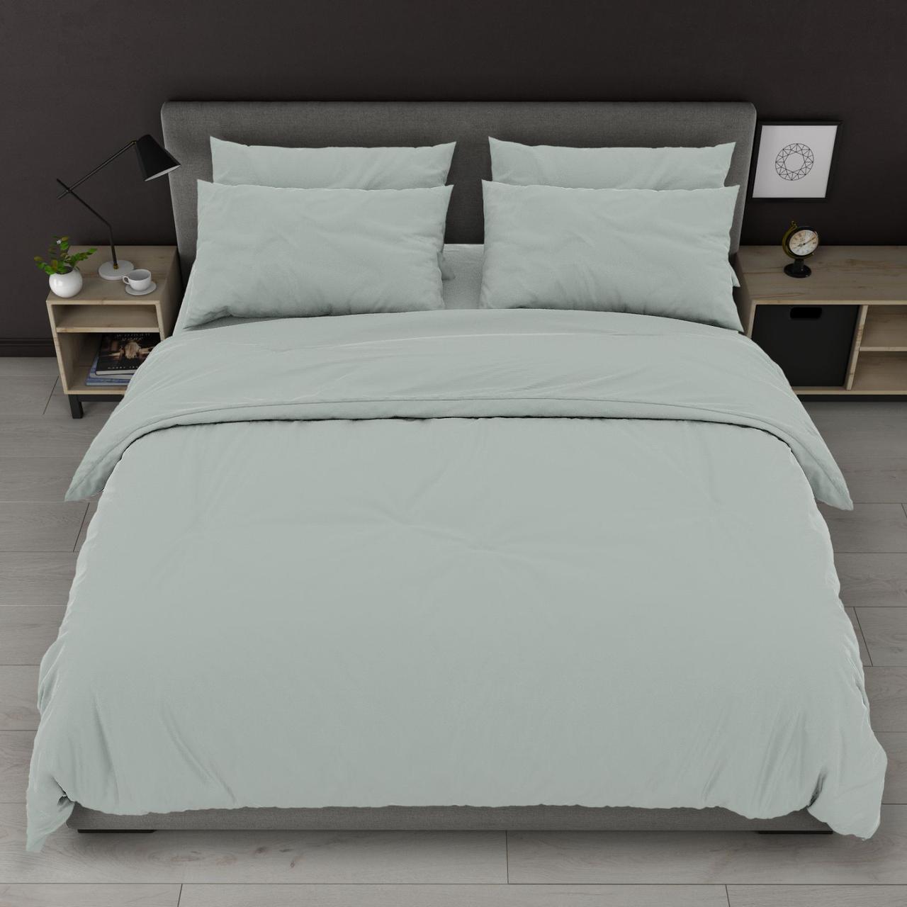 Світло сіра однотонна тканина 220 см для постільної білизни Бязь Gold Lux, рулон 50м, Пакістан