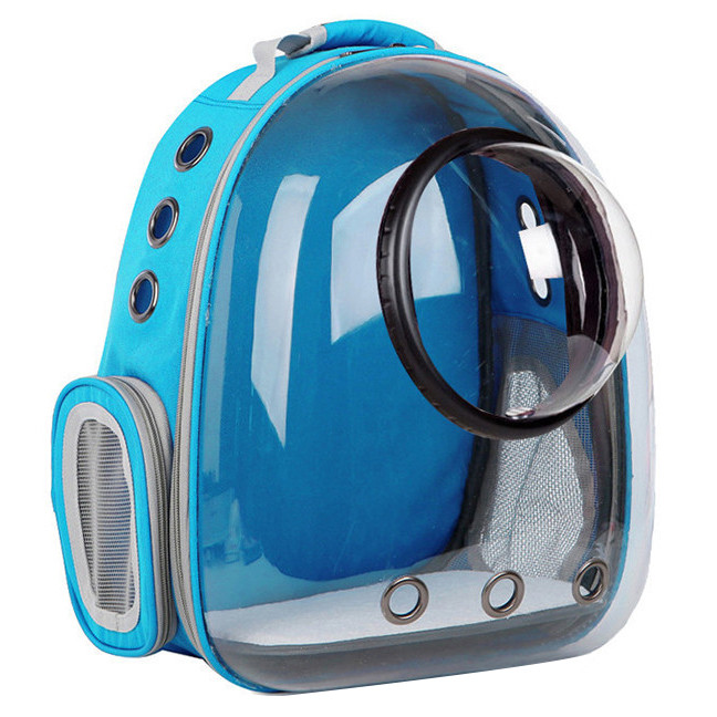 Рюкзак для перенесення тварин з ілюмінатором CosmoPet CP-101 для кішок і собак Clear Dark Blue
