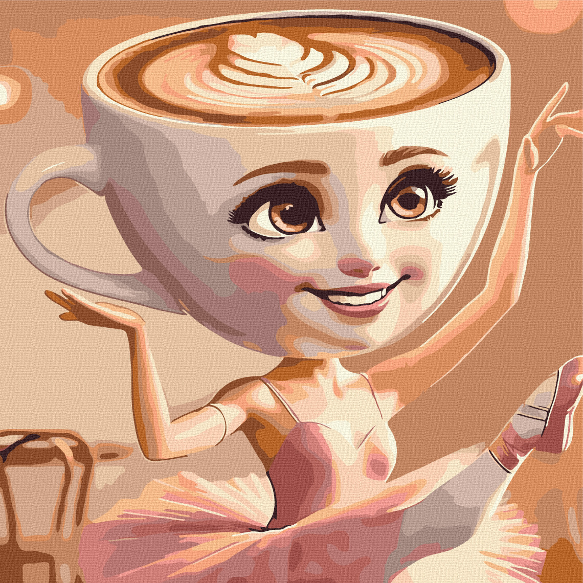 Картина за номерами 40х40 см. Балерина Капучіно Ballerina Cappuccino Brushme SBS037