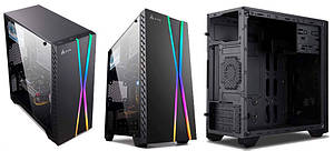 Корпус microATX GOLDEN FIELD M8B 500W 1*USB 2.0 1*USB 3.0 чорний прозора стінка