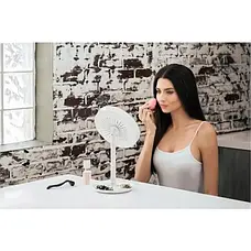 Косметичне дзеркало з підсвіткою Beauty Breeze Mirror, настільне, з вентилятором і збільшенням, фото 4