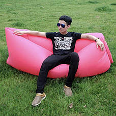 Надувний матрац (180х70 см) AIR SOFA CLOUD, Рожевий/ Шезлонг надувний/ Ламзак, фото 3