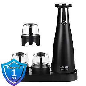Набір із 3 подрібнювачів спецій Adler AD 4449 black USB