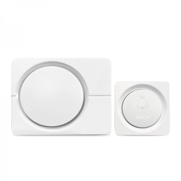 Бездротовий дзвінок Ardero E-402 3x1.5V/AAA(-) 38 мелодій білий 94х75х24 мм