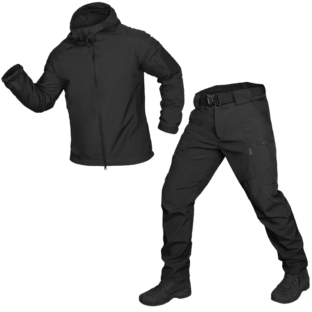 Костюм тактичний для поліції SoftShell Stalker 2.0 Чорний