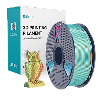 Філамент Silk PLA+ Tril Color 1.75мм червоний жовтий синій, 1кг