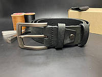 Шкіряний Ремінь Ручної Роботи із ПреміальноЇ Шкіри Набір + Брелок Чорний Колір Azteca