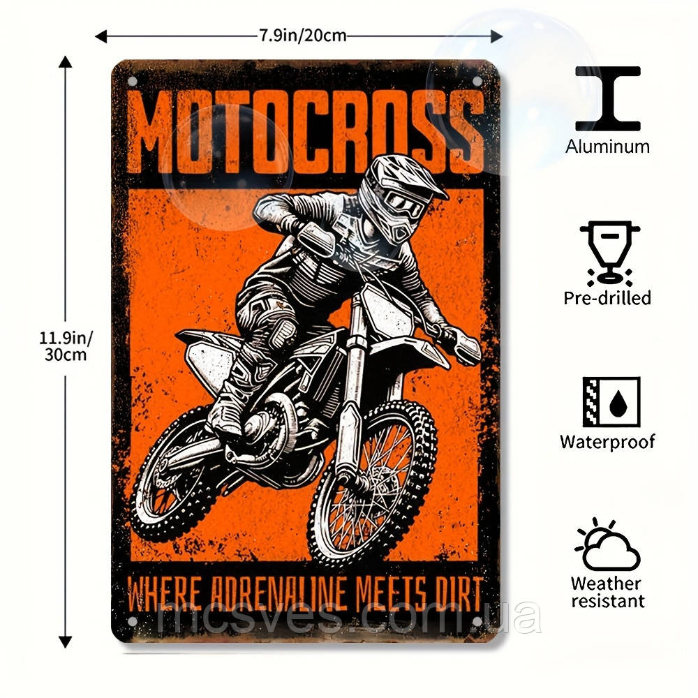Постер "MOTOCROSS" залізний 20x30 см