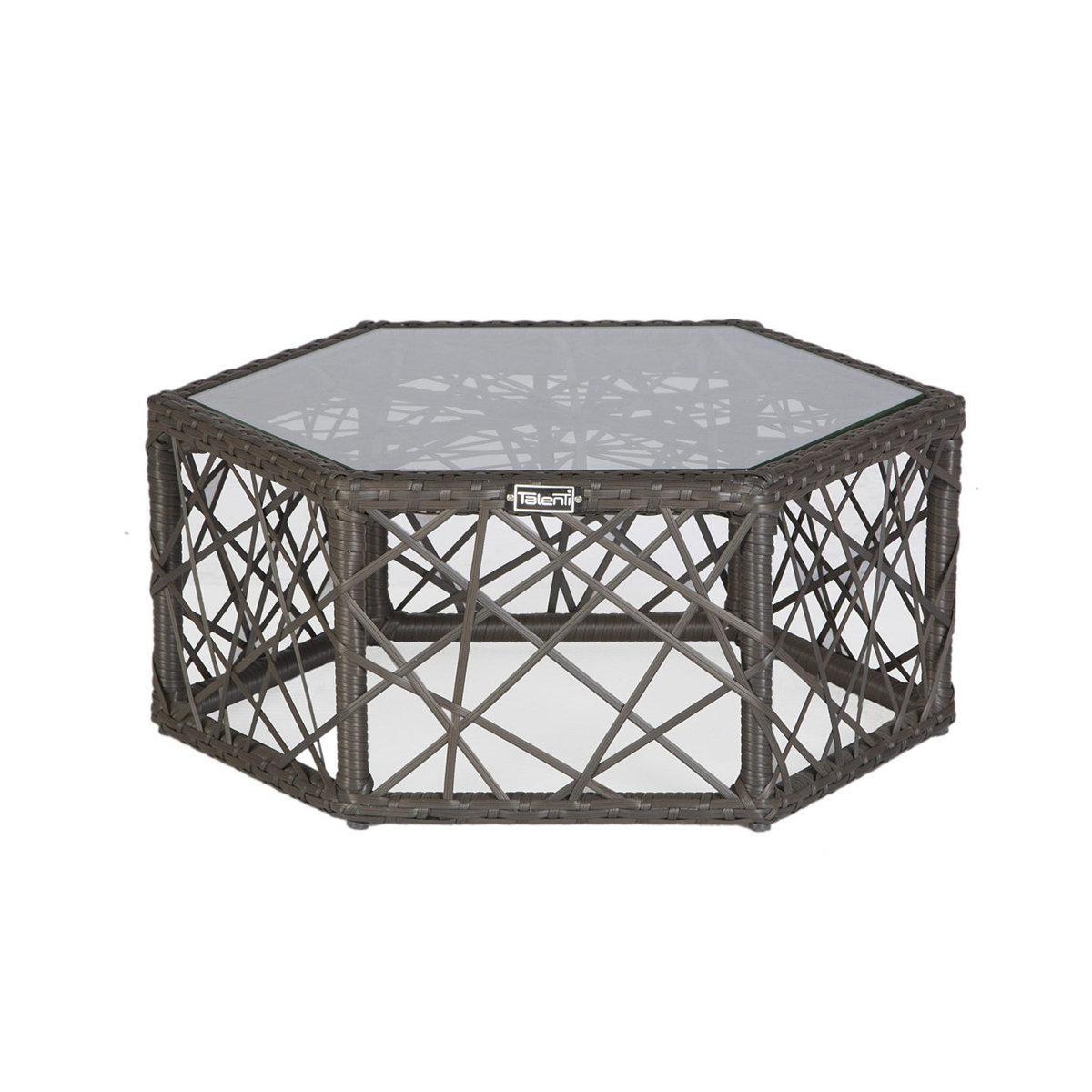 Столик кавовий для саду і тераси зі скляною стільницею Medium Dark Talenti, фото 1