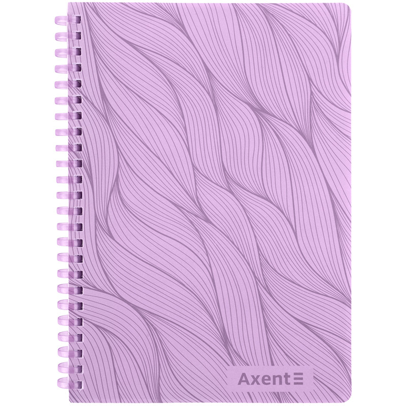 Блокнот пруж. А5 80арк. кліт. пласт. обкл. бузковий №8472-4-A/Axent/(1)(24), фото 1