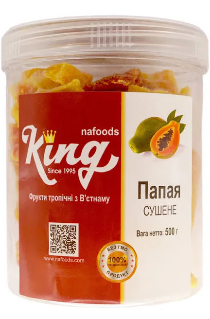 Папайя листочки натуральне "KING" 500г В*єтнам БАНКА, фото 1