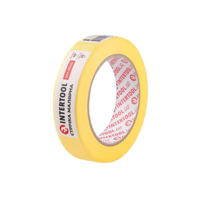 Стрічка малярська 25 мм, 40 м, желтая INTERTOOL DM-2540