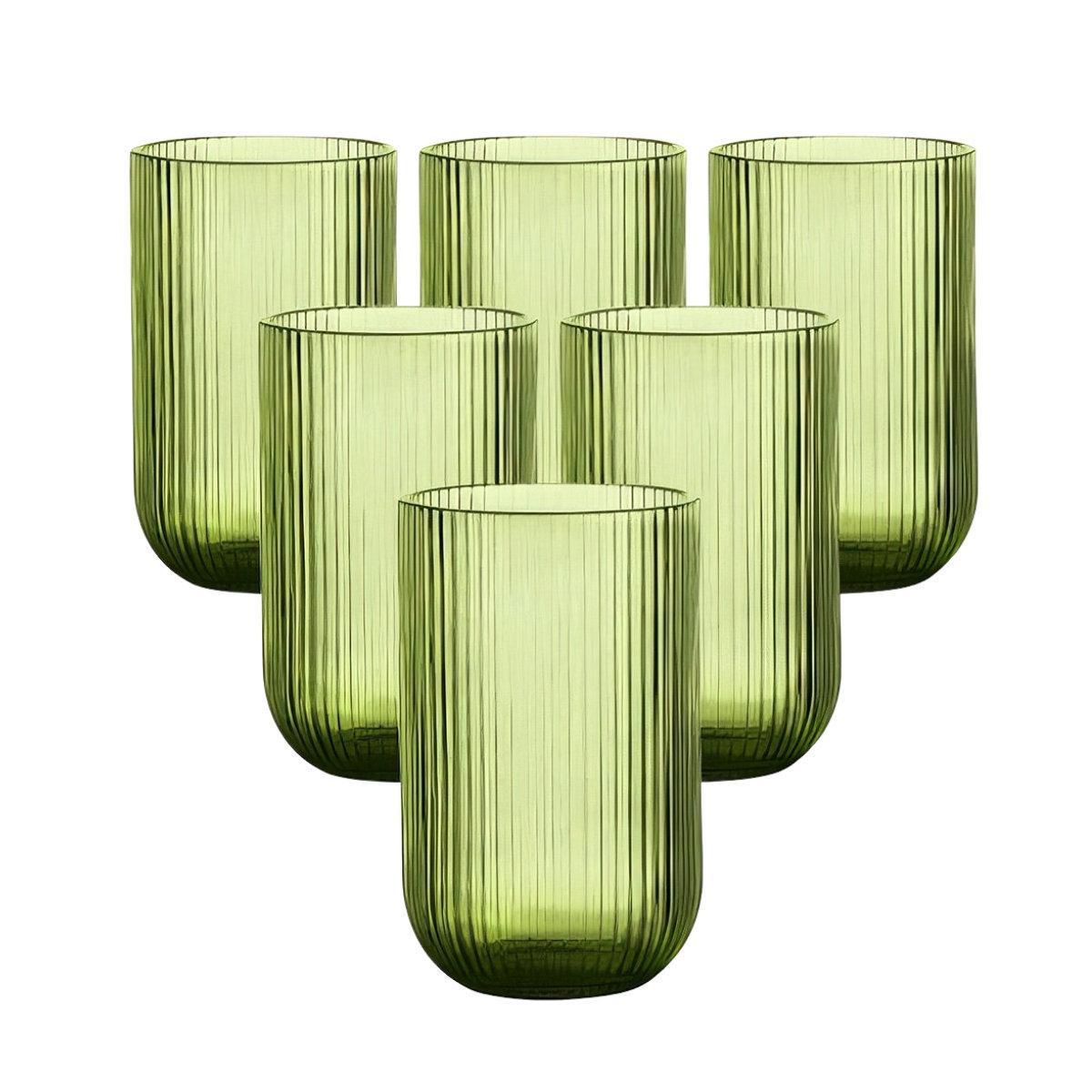 Набір із 6 скляних зелених склянок Merlot Edelman, фото 1