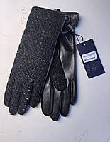 Зимові жіночі шкіряні рукавички