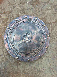 Дерев'яний щит ручної роботи із символом Коловрат (діаметр 64 см)