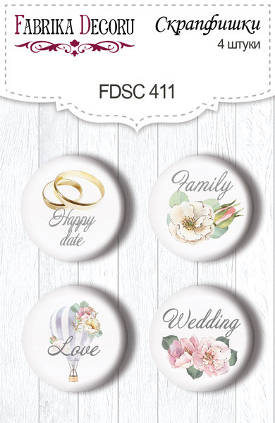 Скрапфішки 4шт. Набір 411 Walking on clouds EN, фото 1