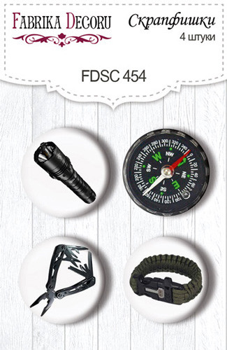 Скрапфішки 4шт. Набір 454 Military style, фото 1