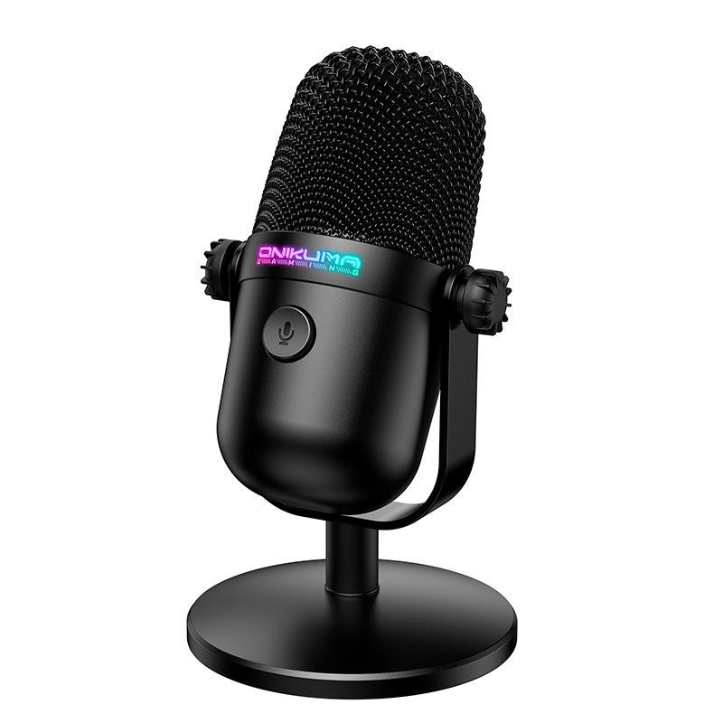 Мікрофон Onikuma USB Condenser Gaming M830 RGB для стримів, запису та спілкування Black