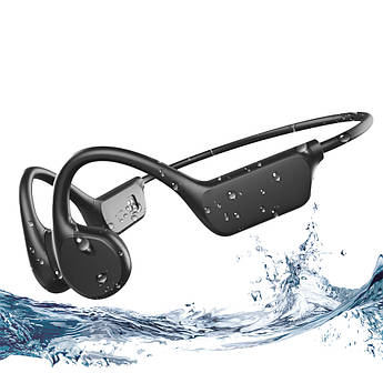 Водонепроникні кісткові навушники для плавання OPENEAR X7 з кістковою провідністю IPX8 Bluetooth 5.4 Памʼять 32 ГБ MP3 Чорний