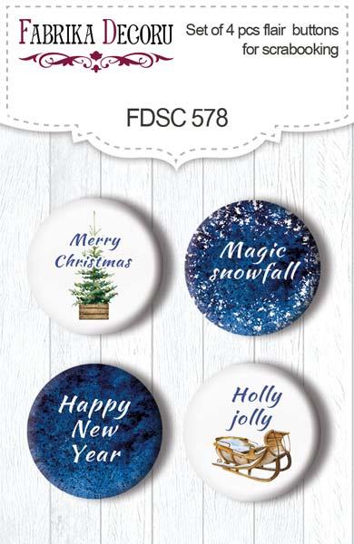 Скрапфішки 4шт. Набір 578 Country winter EN, фото 1