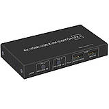 KVM-перемикач Biaze KVM08 HDMI 2.0, 2 порти, підтримка 4K 60 Гц, HDCP 2.2, USB керування, гаряче перемикання, фото 3