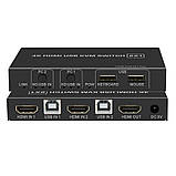 KVM-перемикач Biaze KVM08 HDMI 2.0, 2 порти, підтримка 4K 60 Гц, HDCP 2.2, USB керування, гаряче перемикання, фото 4