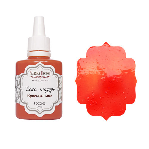 Декор глазур, колір "Червоний мак", 30 мл, фото 1