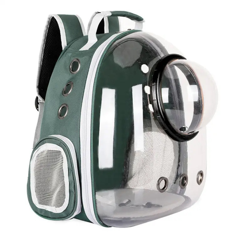 Рюкзак для перенесення тварин з ілюмінатором CosmoPet CP-101 для котів і собак Clear Green