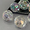 Ø20 мм Намисто грановане пластик #63, - прозорий з переливом, фото 2