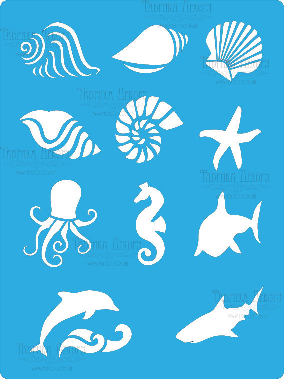 Трафарет — 159. «Морські фігури», фото 1