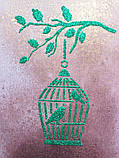 Міні трафарет — 151_4. «Пташки в клітці 4» 15х10, фото 2