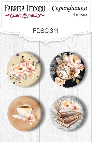 Скрапфішки 4шт. Набір 311 Sentimental story 1, фото 1