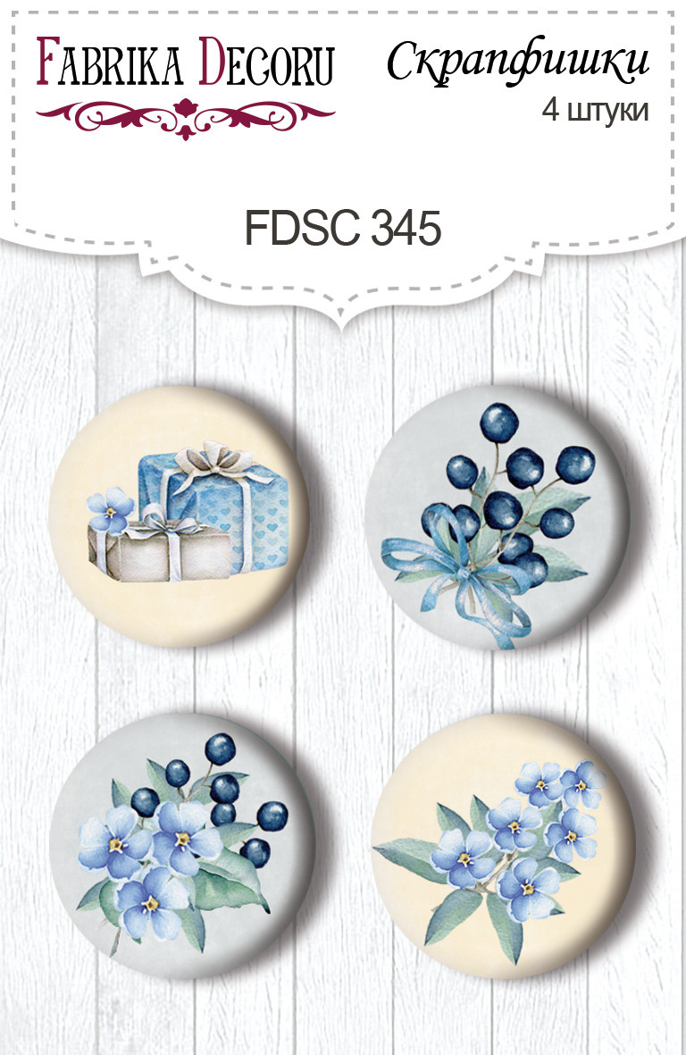 Скрапфішки 4шт. Набір 345 Shabby baby boy redesign, фото 1